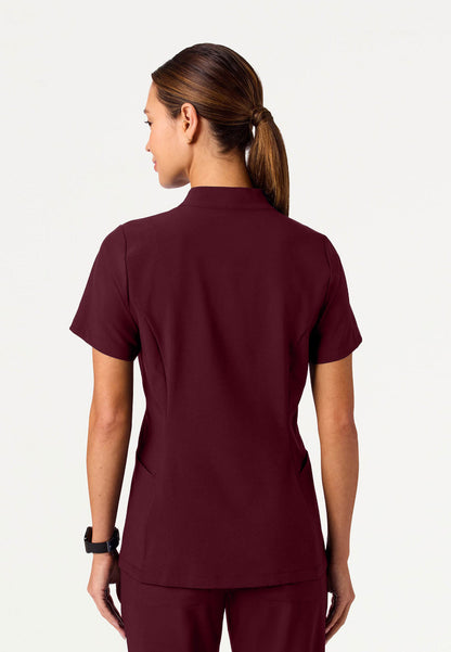Aria Fit & Flare UltraLITE™ Scrub Top - Burgundy