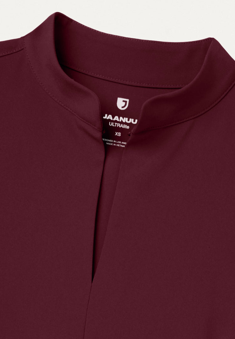 Aria Fit & Flare UltraLITE™ Scrub Top - Burgundy
