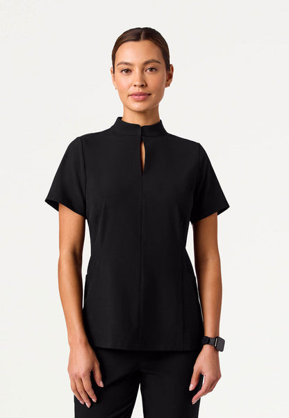 Blusa médica Aria Fit &amp; Flare UltraLITE™ - Negra