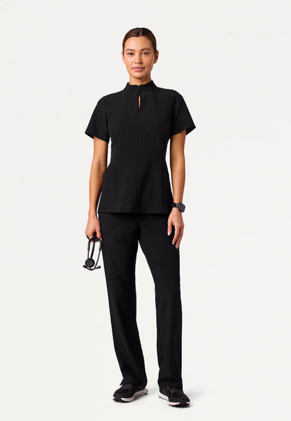 Blusa médica Aria Fit &amp; Flare UltraLITE™ - Negra