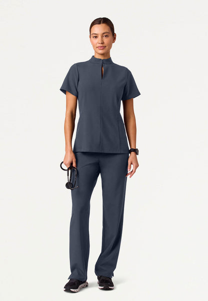 Aria Fit & Flare UltraLITE™ Scrub Top - Carbon Gray
