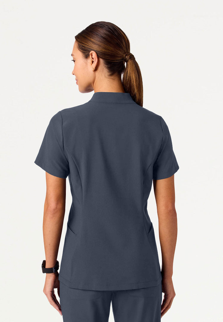 Aria Fit & Flare UltraLITE™ Scrub Top - Carbon Gray
