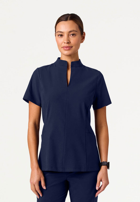 Blusa médica Aria Fit &amp; Flare UltraLITE™ - Azul marino medianoche
