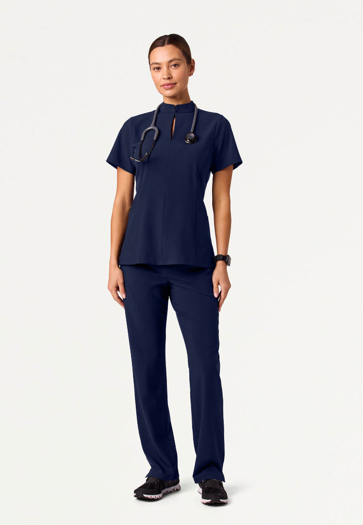 Aria Fit & Flare UltraLITE™ Scrub Top - Midnight Navy