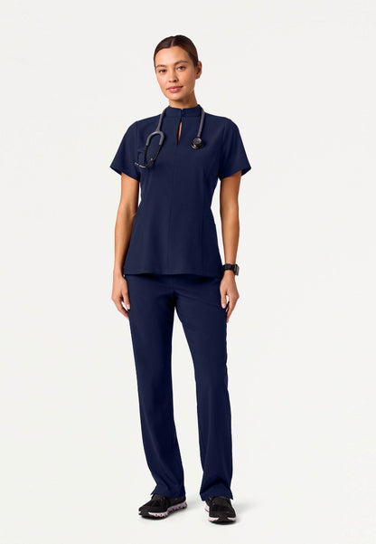 Aria Fit & Flare UltraLITE™ Scrub Top - Midnight Navy
