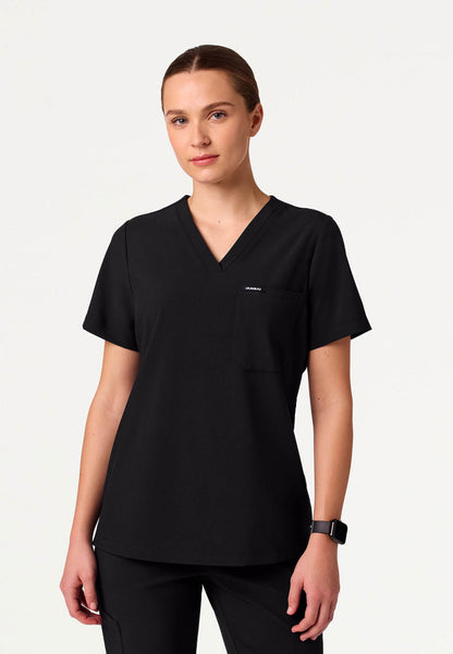 Blusa médica Rhena Slim UltraLITE™ de un bolsillo - Negra