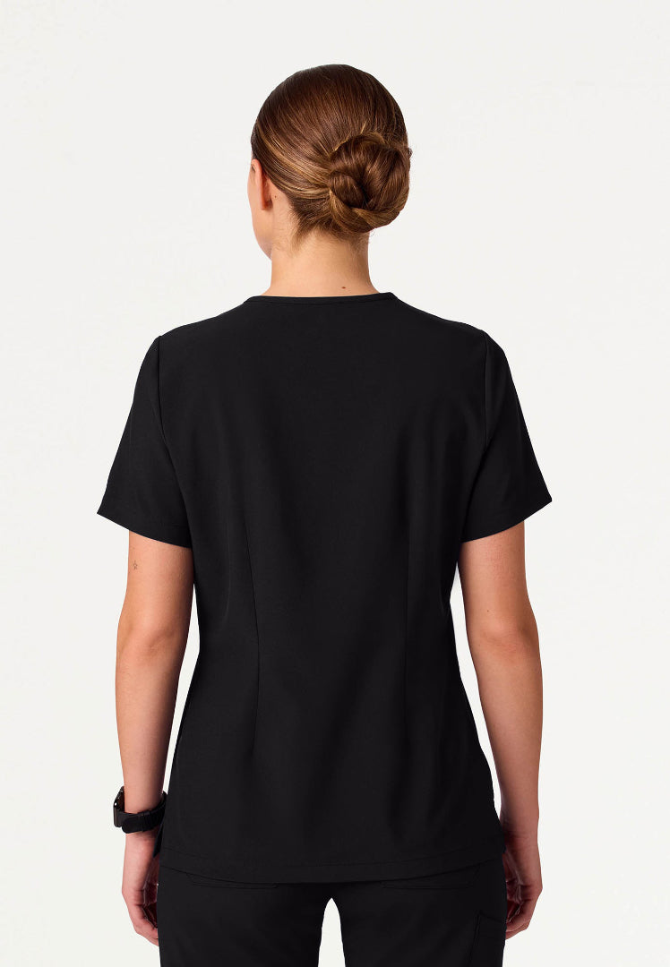 Blusa médica Rhena Slim UltraLITE™ de un bolsillo - Negra