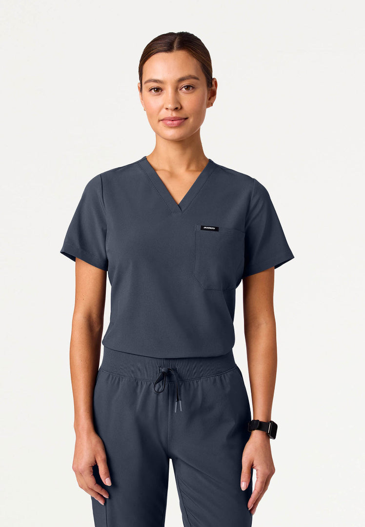 Rhena Slim UltraLITE™ 1-Pocket Scrub Top - Carbon Gray