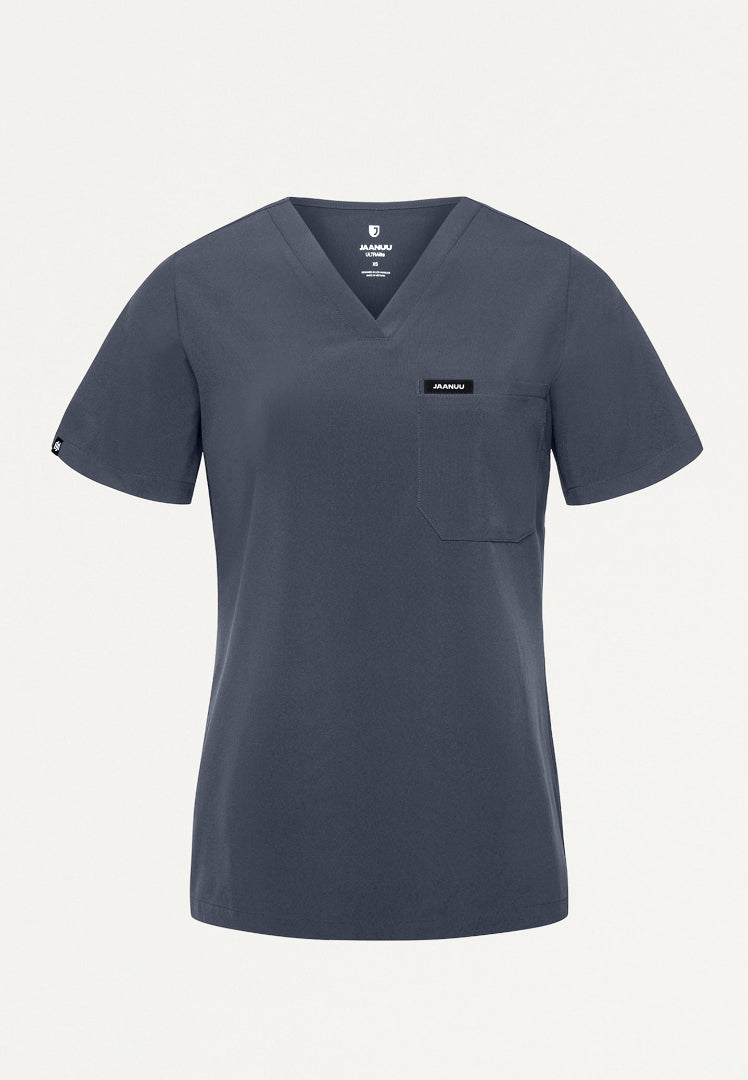 Rhena Slim UltraLITE™ 1-Pocket Scrub Top - Carbon Gray