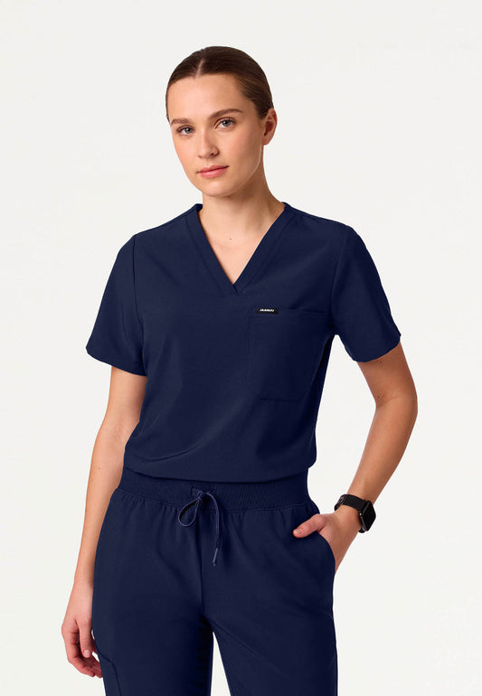 Blusa médica Rhena Slim UltraLITE™ de un bolsillo - Azul marino medianoche