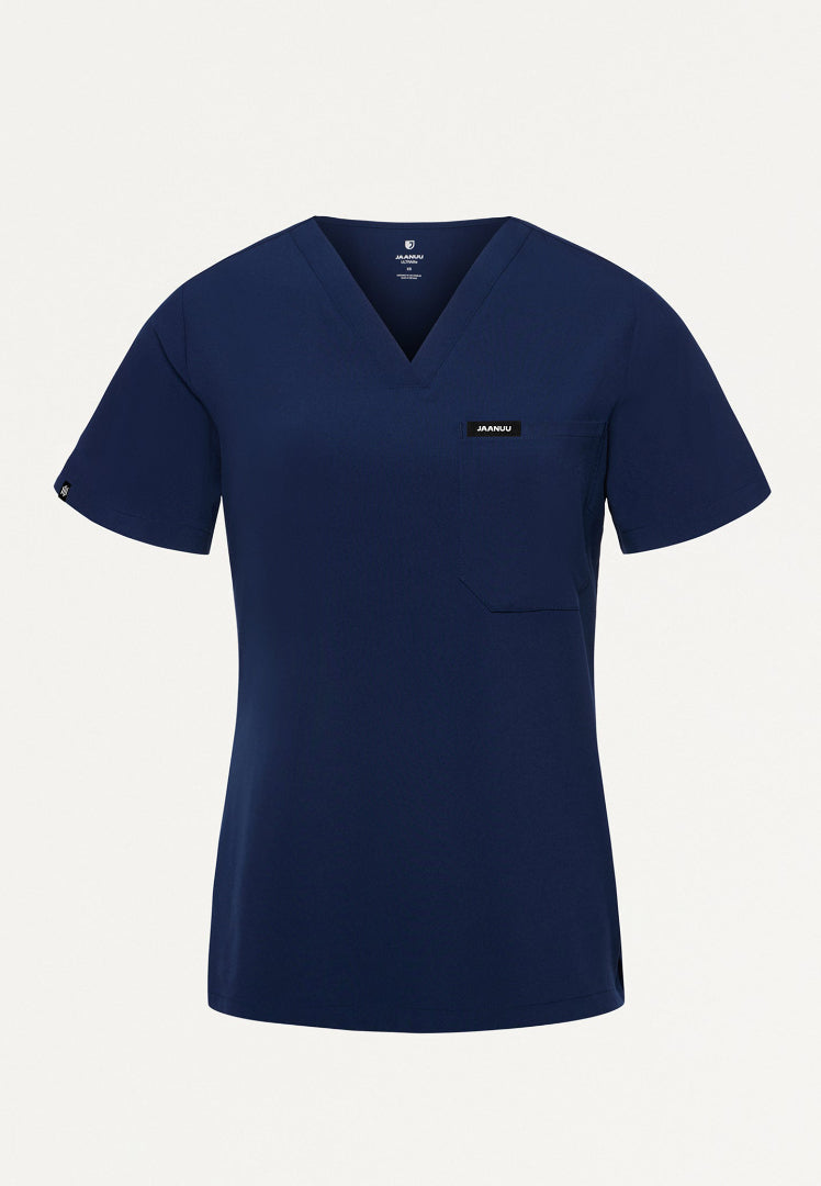 Blusa médica Rhena Slim UltraLITE™ de un bolsillo - Azul marino medianoche
