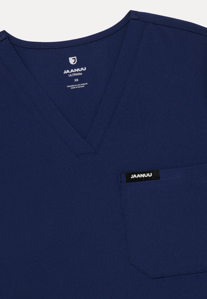 Blusa médica Rhena Slim UltraLITE™ de un bolsillo - Azul marino medianoche