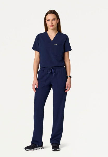 Pantalón médico Xenos Cargo Knit con cintura elástica - Azul marino medianoche