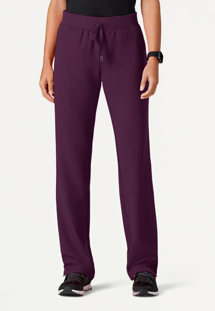 Xenos Essential Knit-Waist Scrub Pant - Deep Eggplant