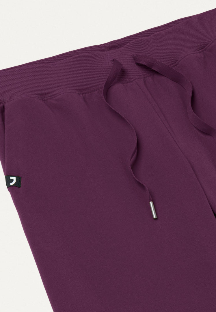 Xenos Essential Knit-Waist Scrub Pant - Deep Eggplant