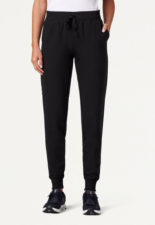 Silex Slim Knit-Waist Scrub Jogger - Black