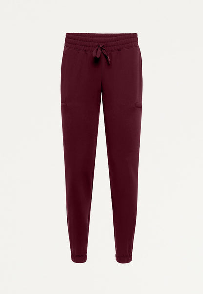 Jace Skinny 7-Pocket Scrub Jogger - Burgundy