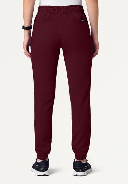 Jace Skinny 7-Pocket Scrub Jogger - Burgundy
