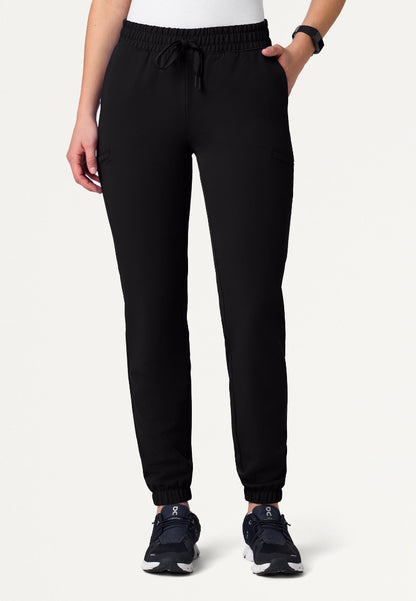 Jace Skinny 7-Pocket Scrub Jogger - Black