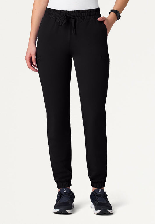 Jace Skinny 7-Pocket Scrub Jogger - Black