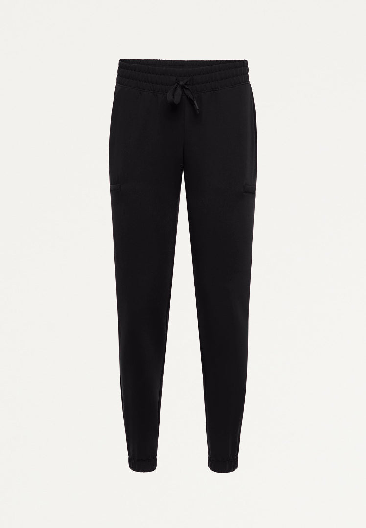 Jace Skinny 7-Pocket Scrub Jogger - Black