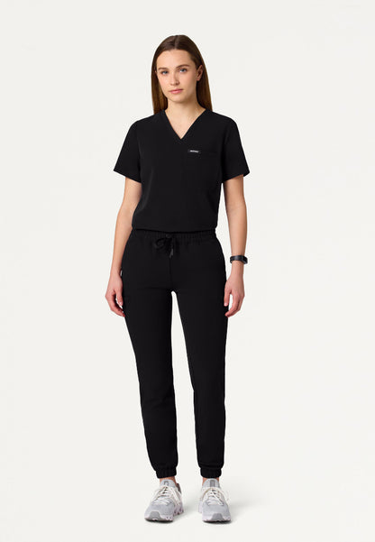 Jace Skinny 7-Pocket Scrub Jogger - Black
