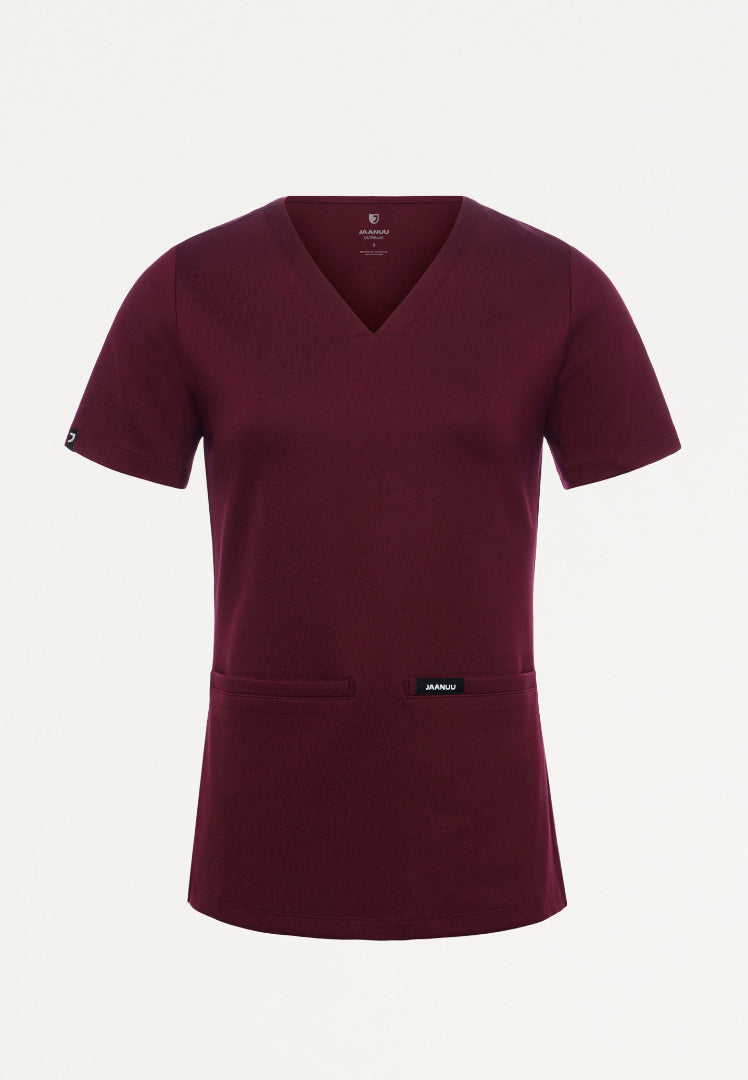 Cesi Slim UltraSOFT Scrub Top - Burgundy