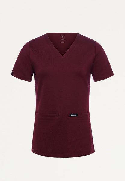 Cesi Slim UltraSOFT Scrub Top - Burgundy