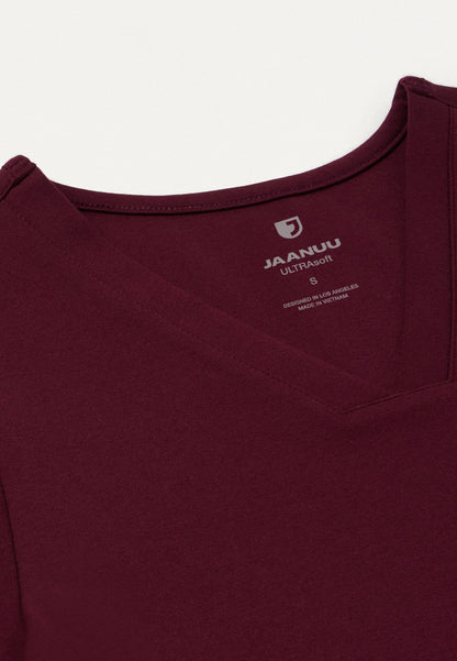 Cesi Slim UltraSOFT Scrub Top - Burgundy