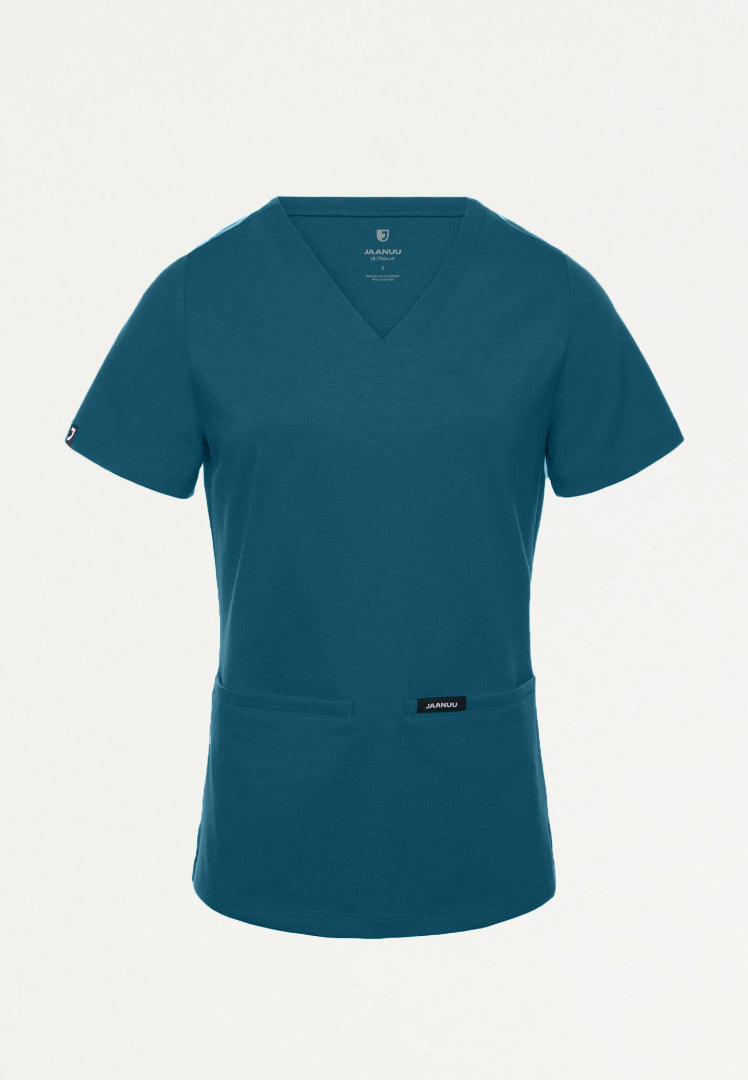 Cesi Slim UltraSOFT Scrub Top - Caribbean Blue