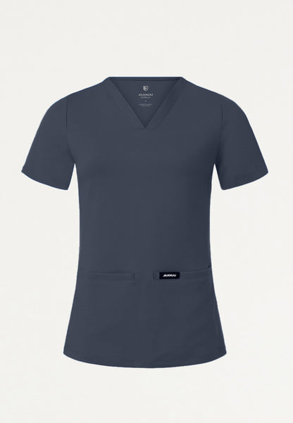 Cesi Slim UltraSOFT Scrub Top - Carbon Gray