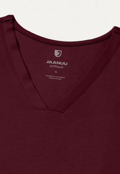 Kass Slim 4-Pocket UltraSOFT Scrub Top - Burgundy