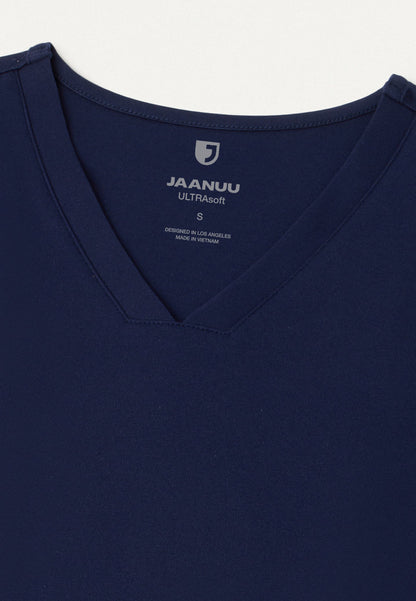 Blusa médica Kass Slim UltraSOFT de 4 bolsillos - Azul marino medianoche