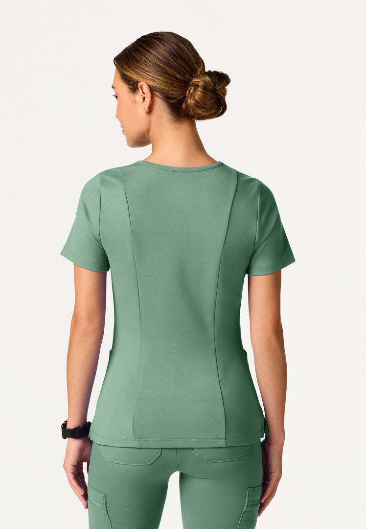 Kass Slim 4-Pocket UltraSOFT Scrub Top - Sage