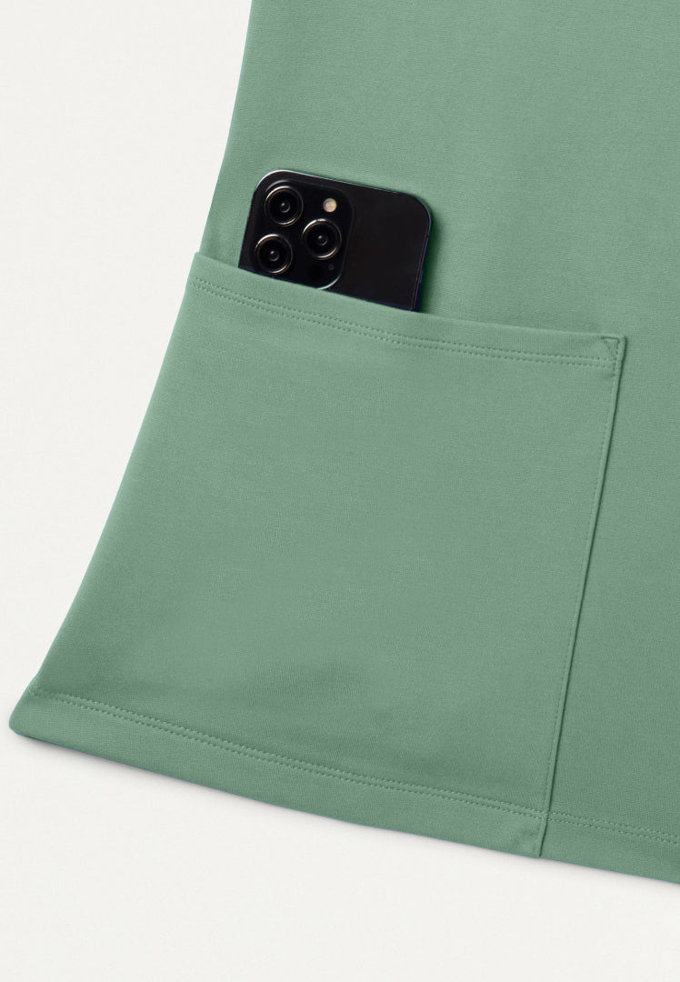 Kass Slim 4-Pocket UltraSOFT Scrub Top - Sage