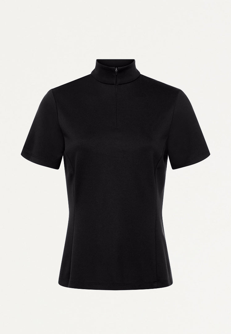 Astra Slim Half-Zip UltraSOFT Scrub Top - Black