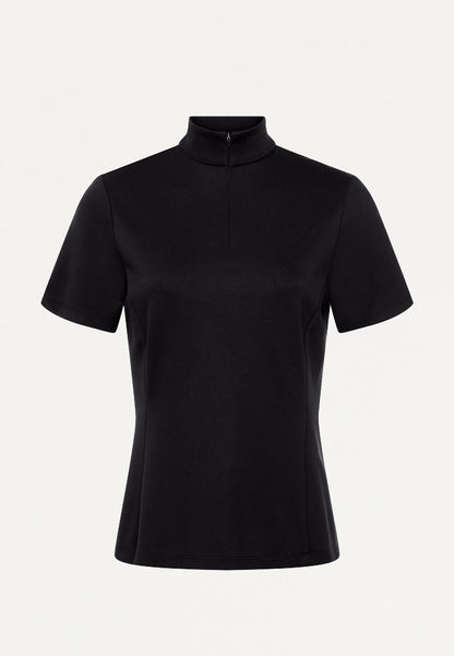 Astra Slim Half-Zip UltraSOFT Scrub Top - Black