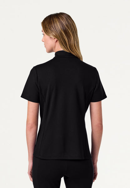 Astra Slim Half-Zip UltraSOFT Scrub Top - Black