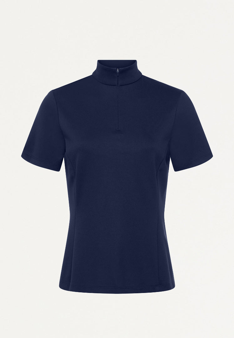 Blusa médica Astra Slim UltraSOFT con media cremallera - Azul marino medianoche