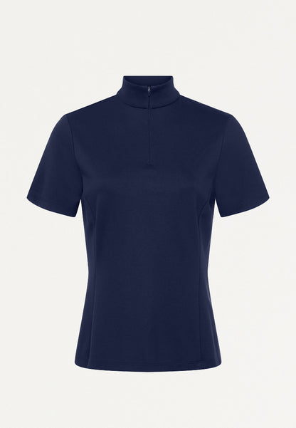 Blusa médica Astra Slim UltraSOFT con media cremallera - Azul marino medianoche