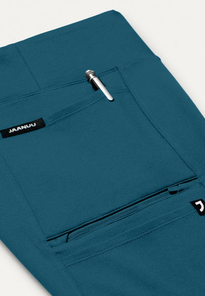 Pantalón médico de yoga Perri UltraSOFT - Azul Caribe