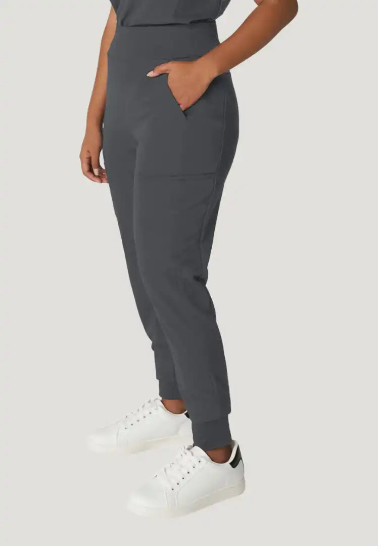 White Cross V-Tess Women's Jogger Scrub Pants - Dark Pewter - The Uniform Store