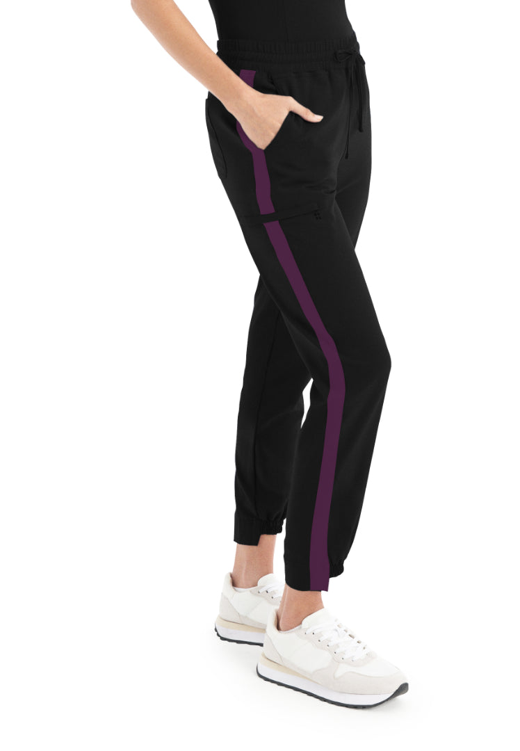 White Cross CRFT Women's Jogger Scrub Pants - Black/Sugar Plum