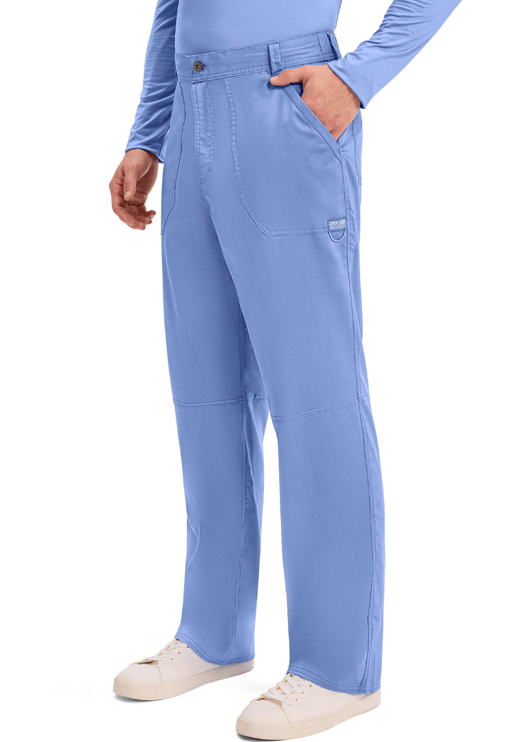 Cherokee Revolution Men’s Zip Fly Cargo Scrub Pants - Ciel