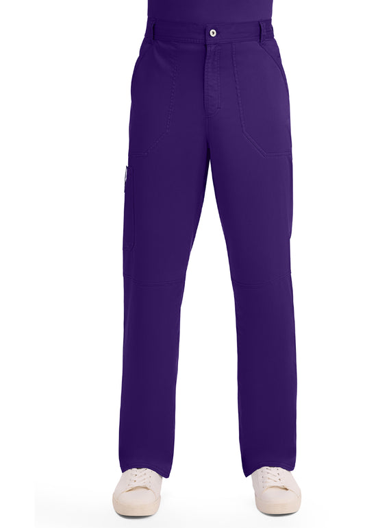 Cherokee Revolution Men’s Zip Fly Cargo Scrub Pants - Grape