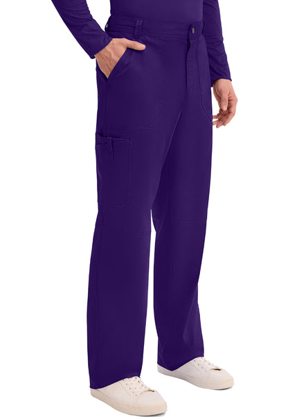 Cherokee Revolution Men’s Zip Fly Cargo Scrub Pants - Grape