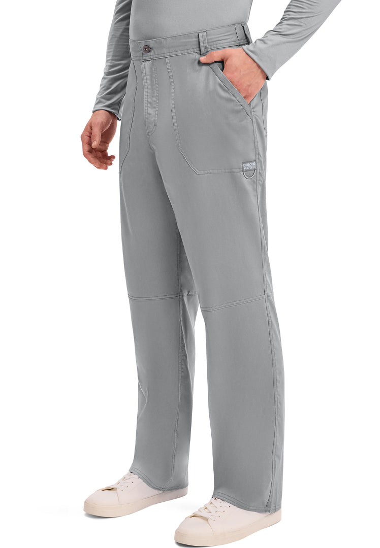 Cherokee Revolution Men’s Zip Fly Cargo Scrub Pants - Grey