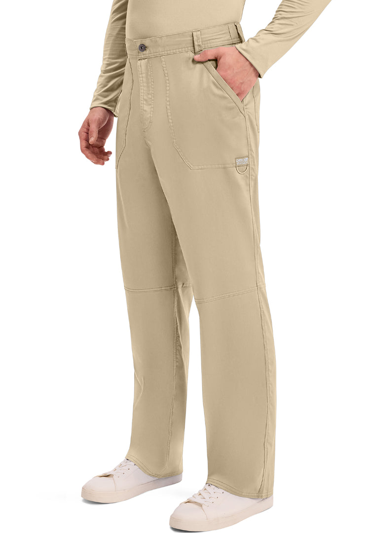 Cherokee Revolution Men’s Zip Fly Cargo Scrub Pants - Khaki