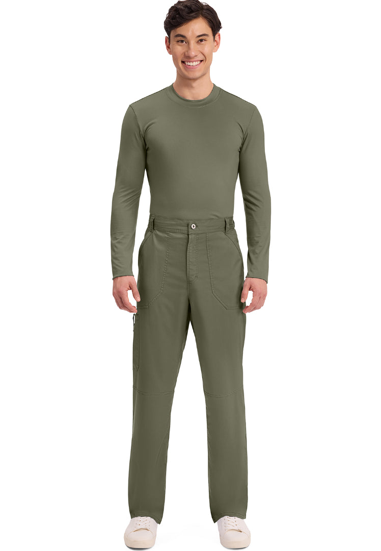 Cherokee Revolution Men’s Zip Fly Cargo Scrub Pants - Olive