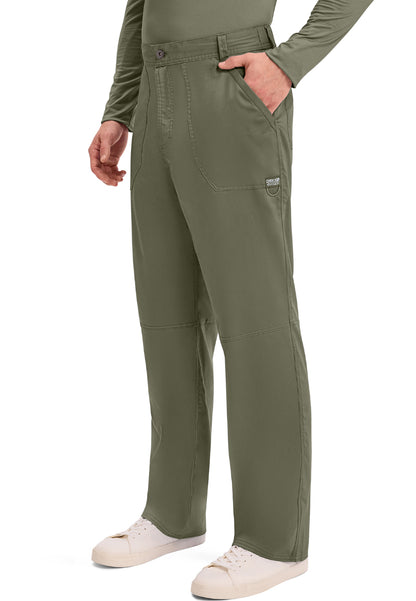 Cherokee Revolution Men’s Zip Fly Cargo Scrub Pants - Olive